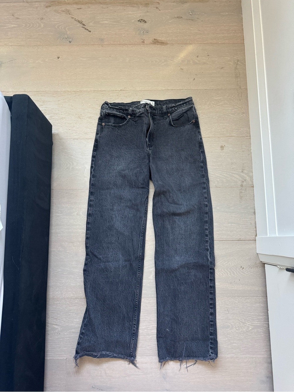 Abercrombie & Fitch Black Washed Straight-Leg Jeans - Picture 1 of 3